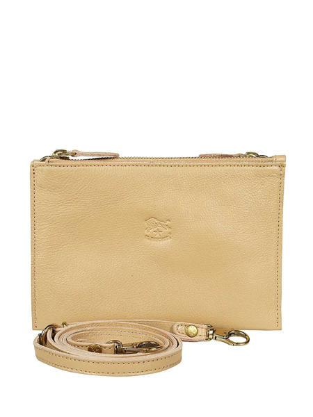  Il Bisonte Double-zip Leather Clutch - Neutrals 