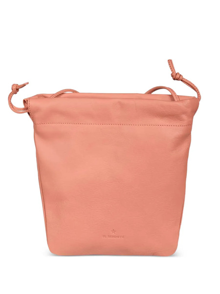  Il Bisonte Drawstring Leather Bucket Bag - Pink 
