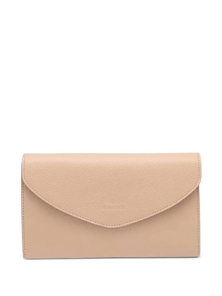  Il Bisonte Foldover Leather Clutch Bag - Neutrals 