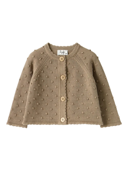  Il Gufo Button Dotted Cardigan - Neutrals 