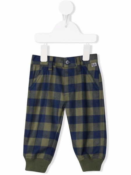  Il Gufo Gingham-check Trousers - Green 