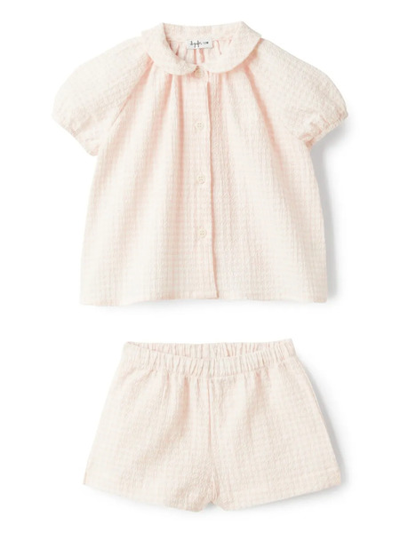  Il Gufo Gingham-pattern Shorts Set - Pink 
