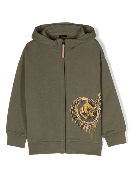  Il Gufo Graphic-print Zip-up Jacket - Green 