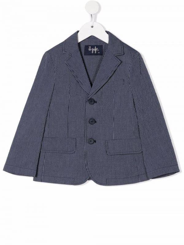  Il Gufo Pin-stripe Jacket - Blue 