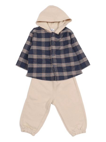  Il Gufo Plaid-pattern Hooded Tracksuit - Neutrals 