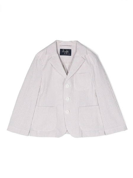  Il Gufo Stripe-pattern Cotton Blazer - Neutrals 