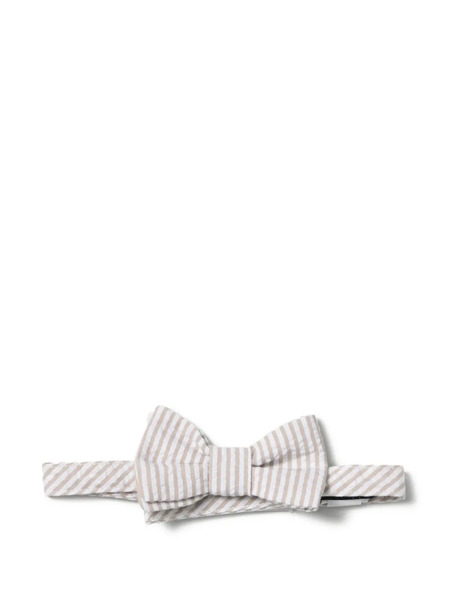  Il Gufo Striped Bow Tie - Neutrals 