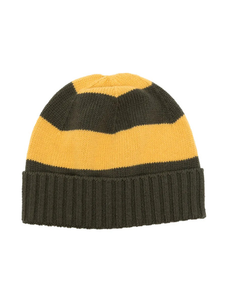 Il Gufo Striped Virgin-wool Beanie - Green 