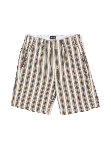  Il Gufo Vertical Stripe-print Shorts - Neutrals 