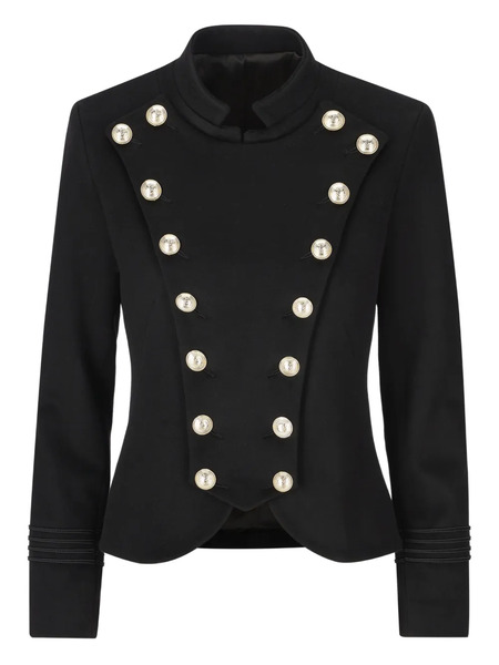  Il Tabarro Buttoned Fitted Jacket - Black 