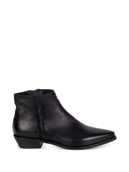 Imma Square Toe Leather Boots - Black 