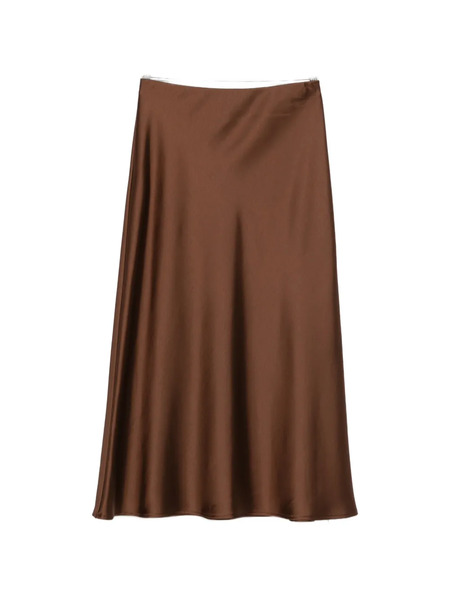  Imperial Elasticated Midi Skirt - Brown 