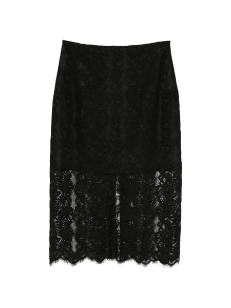  Imperial Lace Midi Skirt - Black 