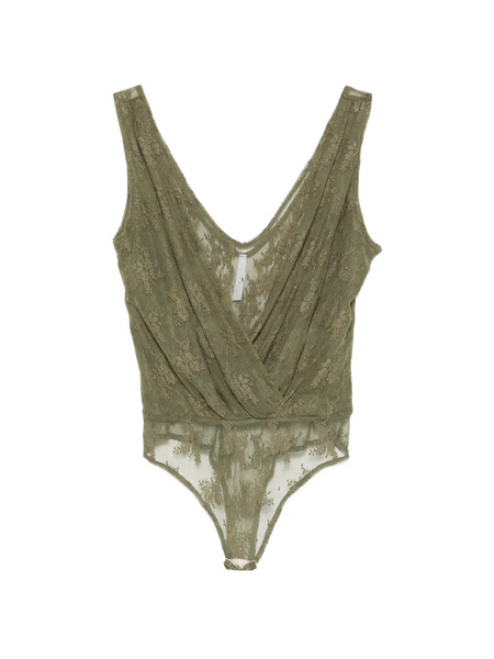  Imperial Lace V-neck Top - Green 