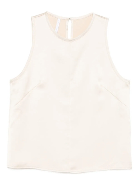  Imperial Sleeveless Satin-finish Top - White 