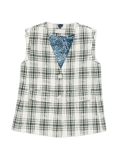 Imroska Check-pattern Buttoned Gilet - Neutrals 