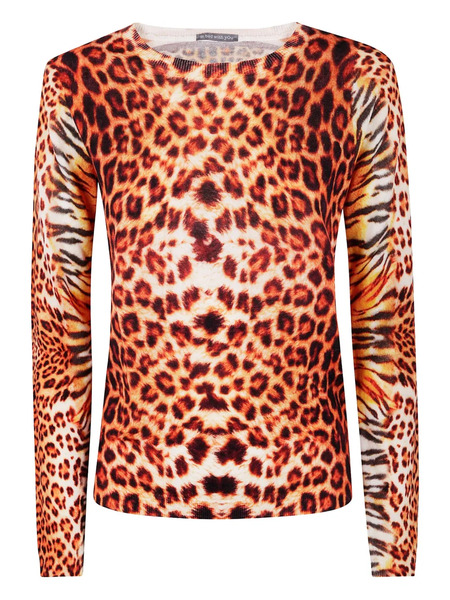  In Bed With You Leopard-print Wool Sweater - Orange 