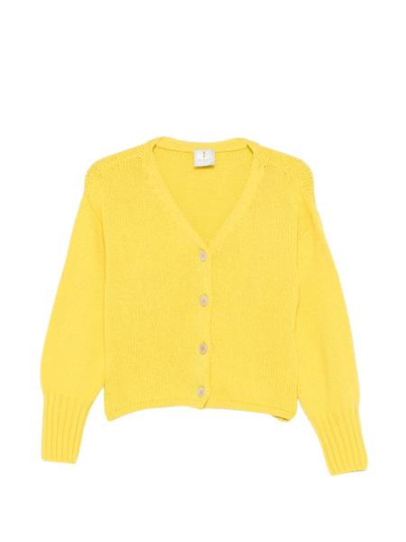  Incentive! Cashmere V-neck Button Cardigan - Yellow 