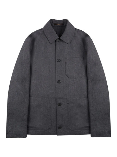  Incotex Button Wool Overshirt - Grey 