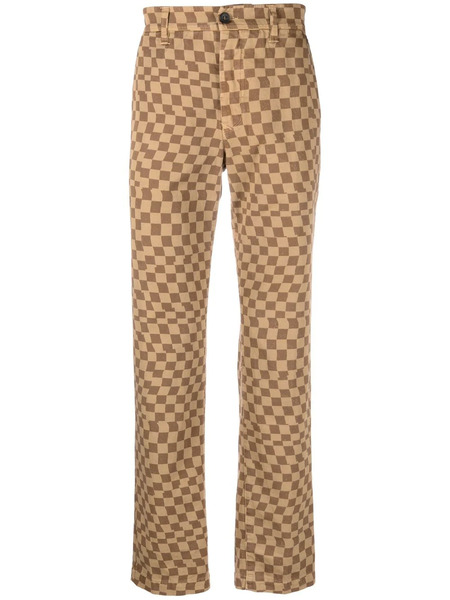  Incotex Check Pattern Straight Trousers - Neutrals 