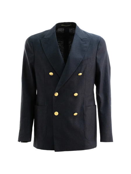  Incotex Double-breasted Button Jacket - Blue 