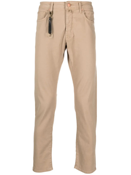  Incotex Logo-patch Straight-leg Jeans - Neutrals 