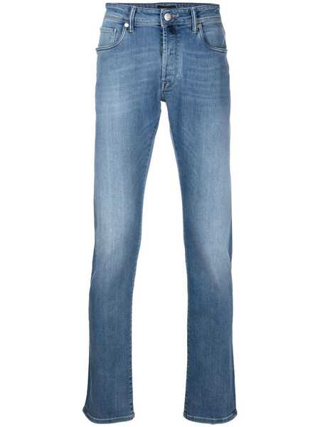  Incotex Stonewashed Straight-leg Jeans - Blue 