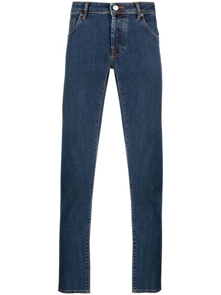  Incotex Straight-leg Washed-denim Trousers - Blue 