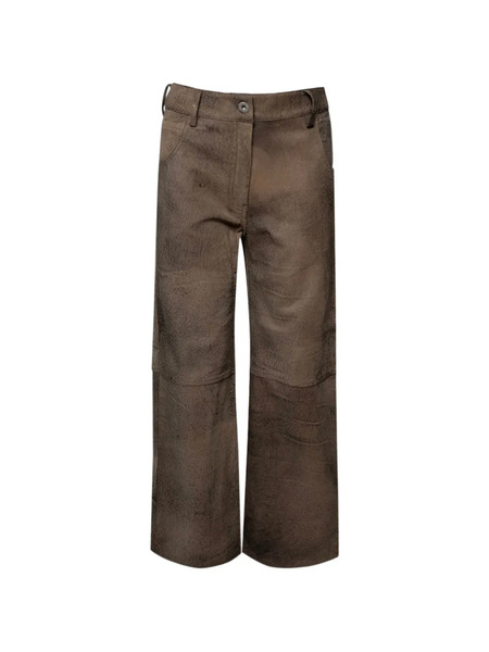  Interior Textured Panel Trousers - Brown 