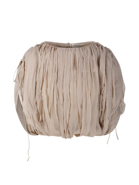  Into The East Draped Blouse - Neutrals 