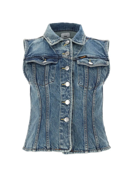  Iois Button Sleeveless Knitwear - Blue 