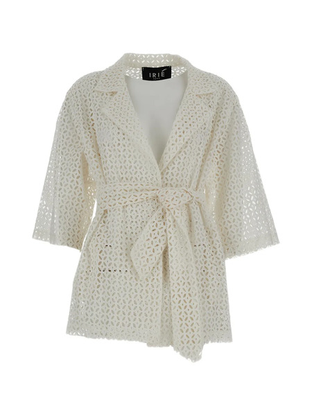  Irie' Crochet Belted Jacket - White 