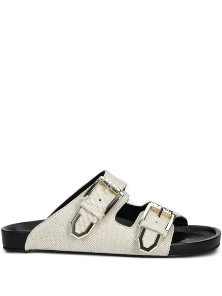  Iro Billie Double-buckle Slides - Neutrals 