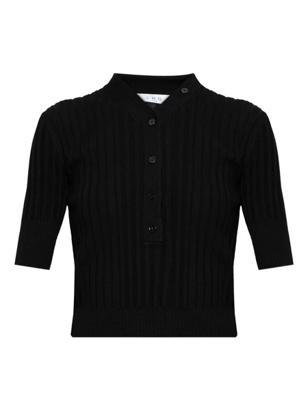  Iro Button Ribbed Sweater - Black 