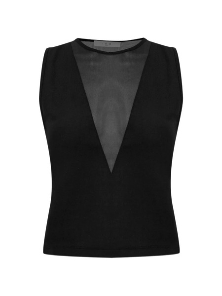  Iro Dallya Sheer Panel Top - Black 