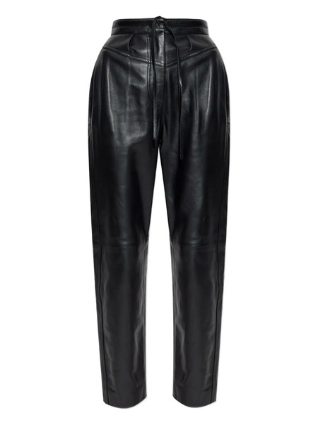  Iro Drawstring Leather Trousers - Black 