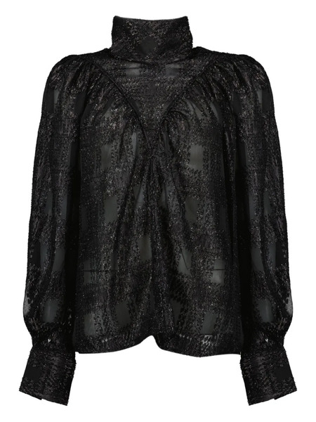 Iro Embellished Turtleneck Blouse - Black 
