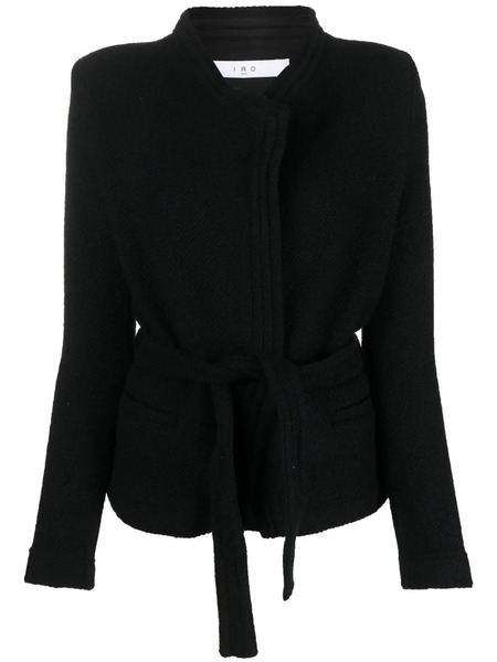  Iro Embossed-finish Belted Jacket - Black 