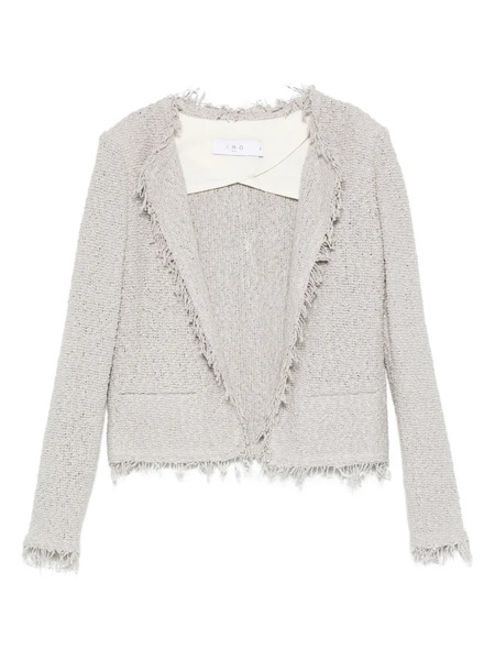  Iro Frayed Tweed Jacket - Grey 
