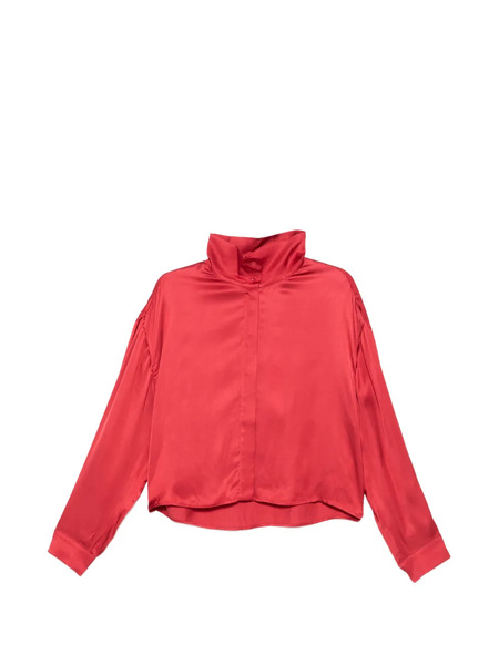  Iro Funnel-neck Top - Red 