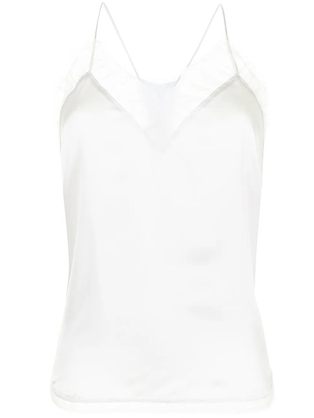  Iro Lace-trimmed Silk Top - Grey 