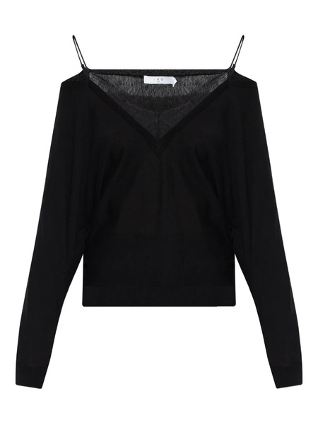  Iro Lace V-neck Sweater - Black 