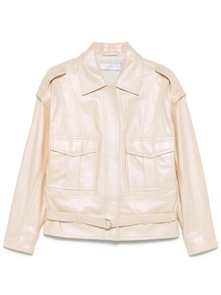  Iro Leather Biker Jacket - Neutrals 