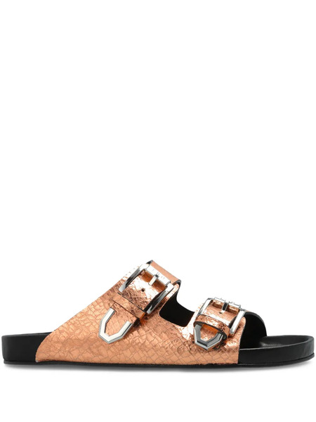  Iro Leather Slides - Pink 
