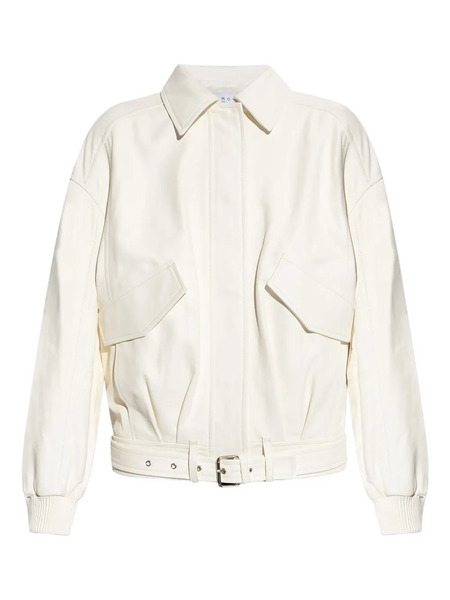  Iro Manka Belted Leather Jacket - White 