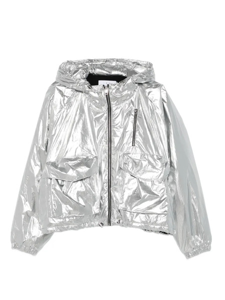  Iro Metallic Hooded Jacket - Silver 
