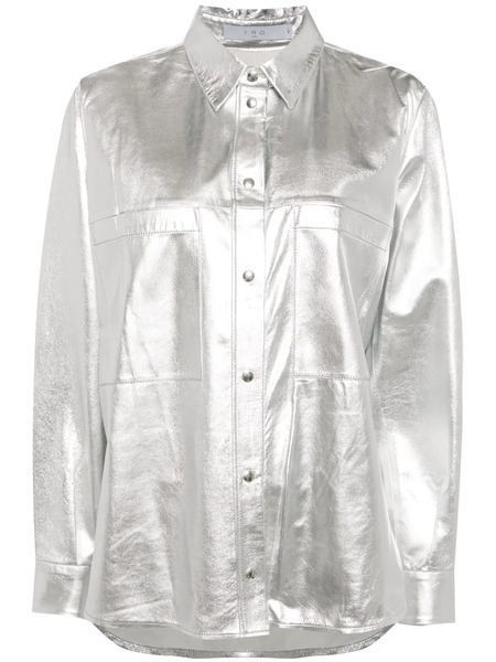  Iro Nazil Leather Overshirt - Silver 