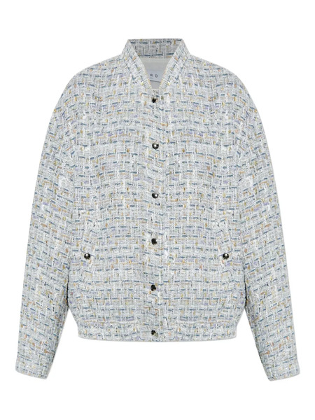  Iro Noemy Tweed Buttoned Jacket - Silver 