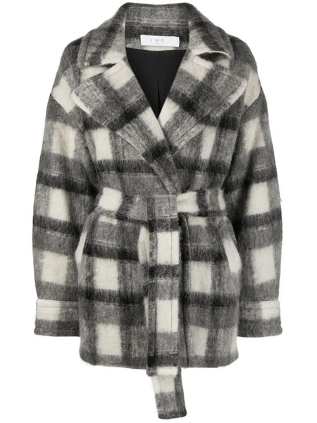 Iro Pamae Checked Belted Coat - Grey 