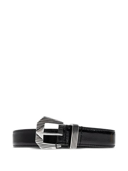  Iro Patent-leather Belt - Black 